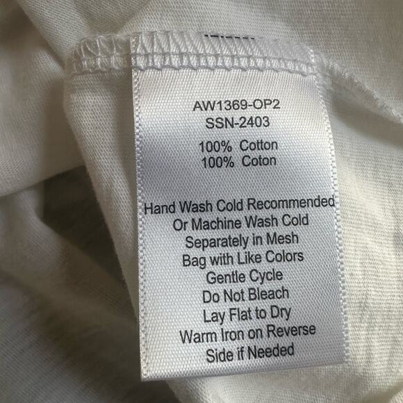 NEW ATM Cotton Long Sleeve Tee T-Shirt Crew White AW1369-OP2 Minimalist Preppy - Picture 6 of 6